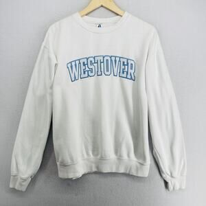 WESTOVER Sweatshirt Womens L Boarding School Wildcats Middlebury CT Fleece White